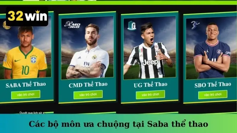 Các bộ môn ưa chuộng tại Saba thể thao