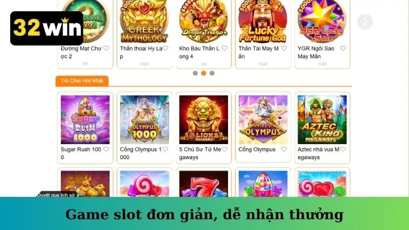 Game slot đơn giản, dễ nhận thưởng