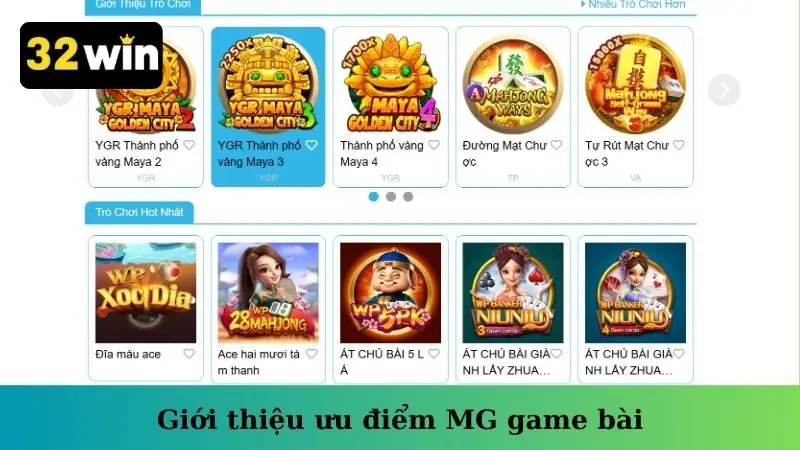 Giới thiệu ưu điểm MG game bài