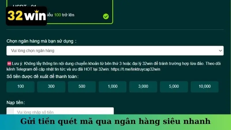 Gửi tiền quét mã qua ngân hàng siêu nhanh