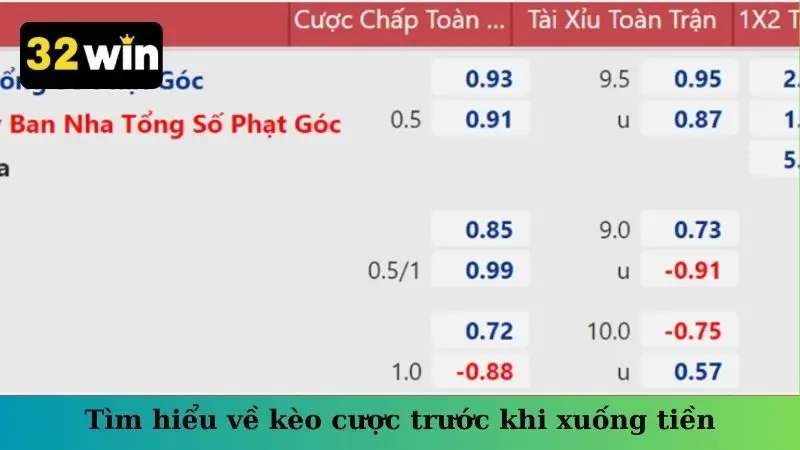 Tìm hiểu về kèo cược trước khi xuống tiền