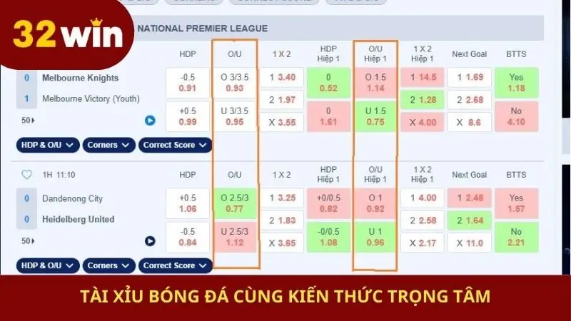 Tài xỉu bóng đá cùng kiến thức trọng tâm