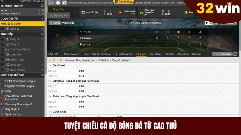 tuyệt chiêu cá độ bóng đá