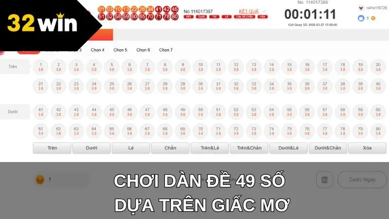 Chơi dàn đề 49 số dựa trên giấc mơ