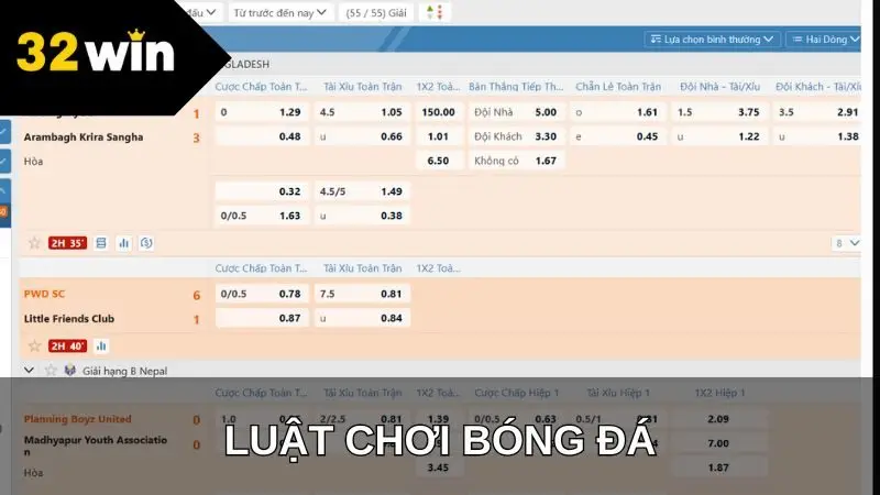 luật chơi bóng đá