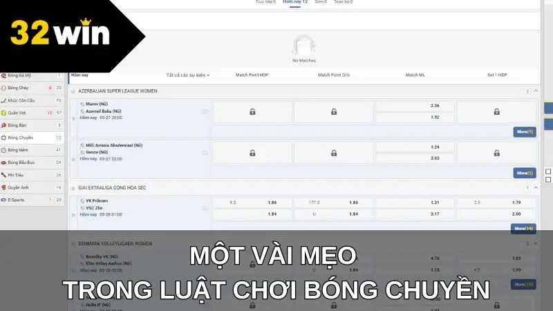 Một vài mẹo trong luật chơi bóng chuyền